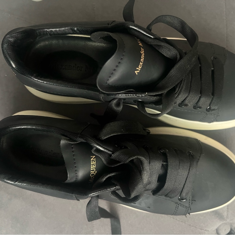 Alexander McQueen Black and Cream Sneakers